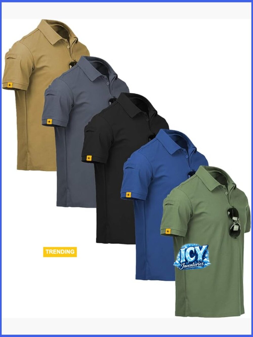 Moisture-Wicking Polyester Spandex Polo Shirt for Golf Tennis Sports